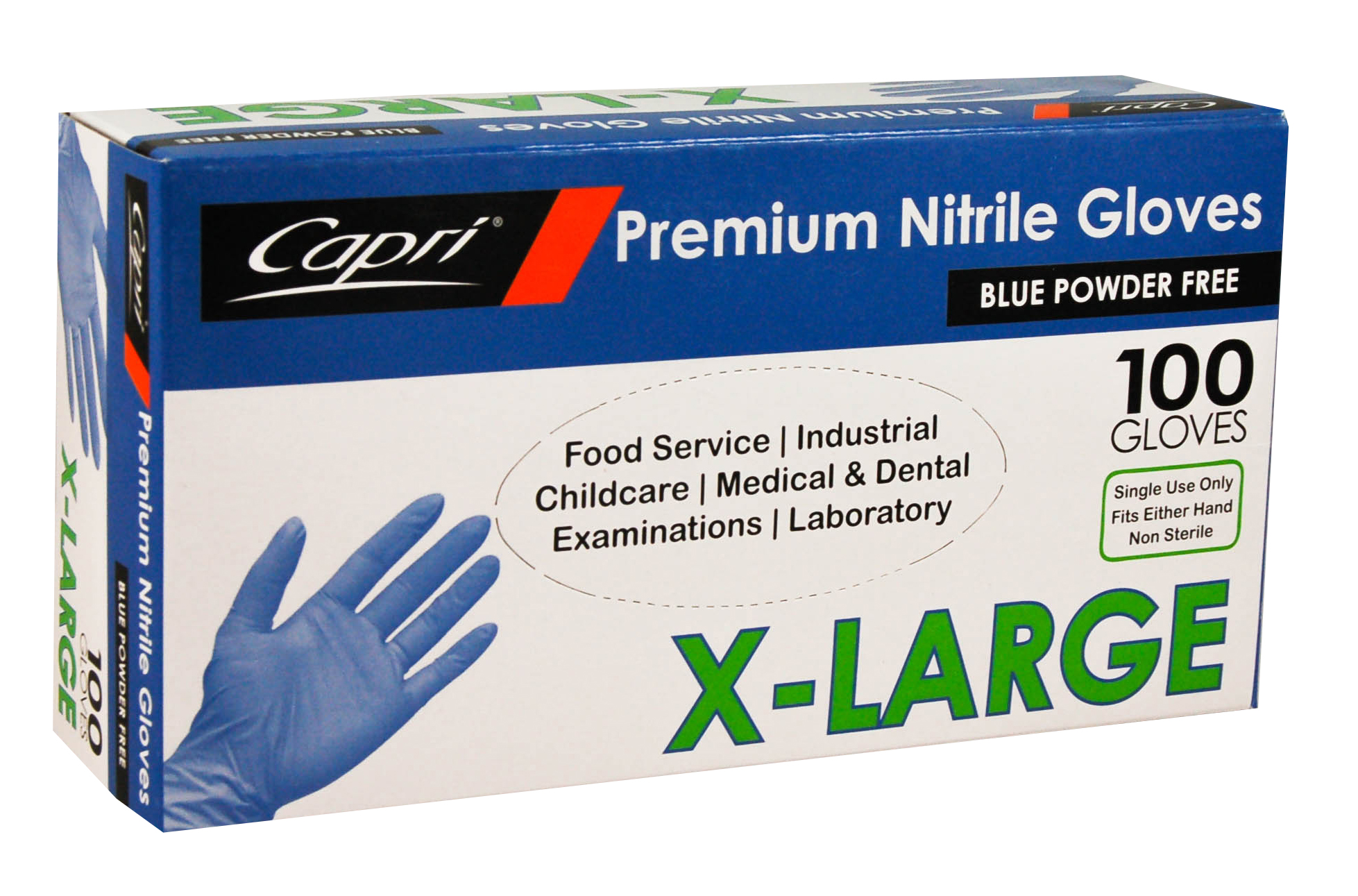 Nitrile Gloves Blue Powder Free Extra Large