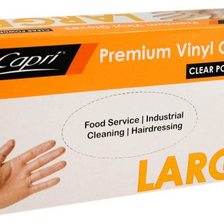 Premium Vinyl Gloves Clear Powder Free Large