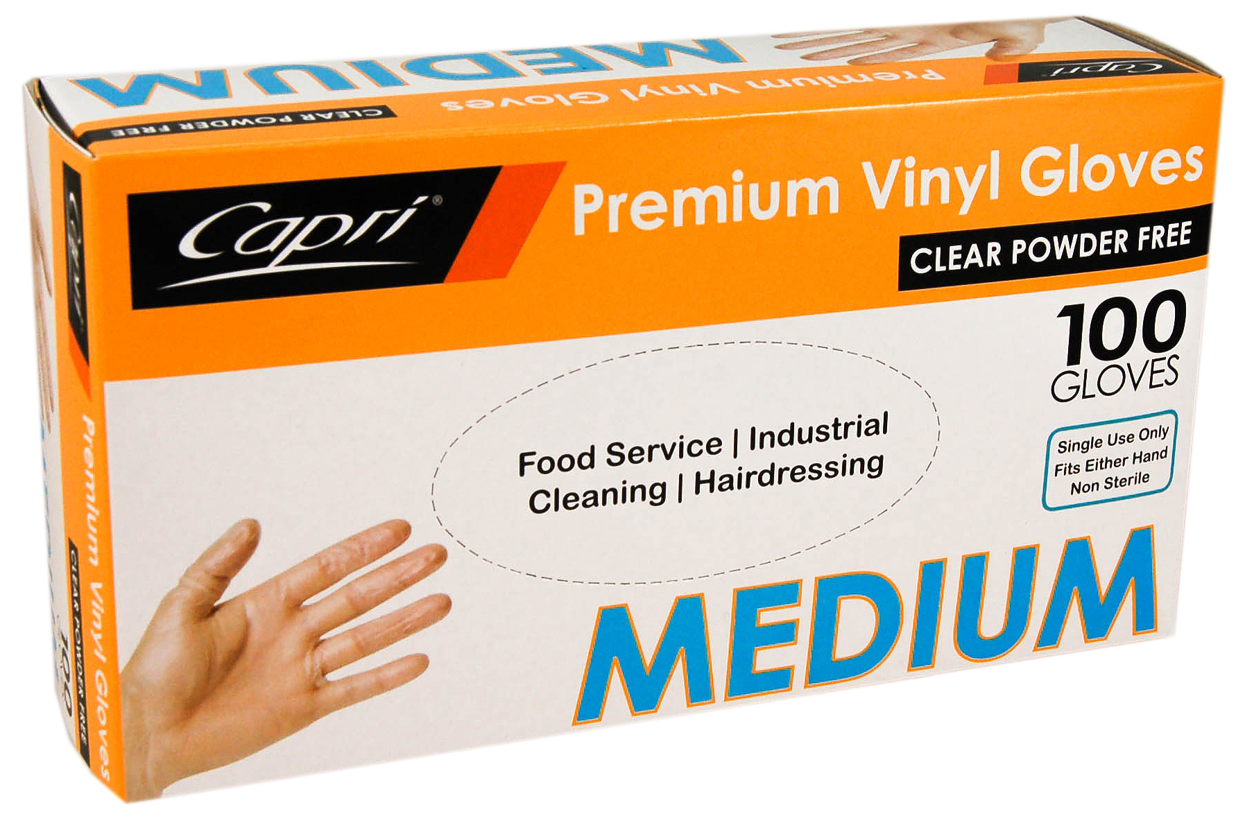 Vinyl Gloves Clear Powder Free Medium