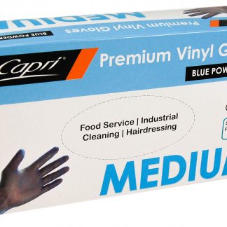 Premium Vinyl Gloves Blue Powder Free Medium