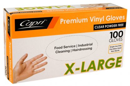 Premium Vinyl Gloves Clear Powder Free Extra Large