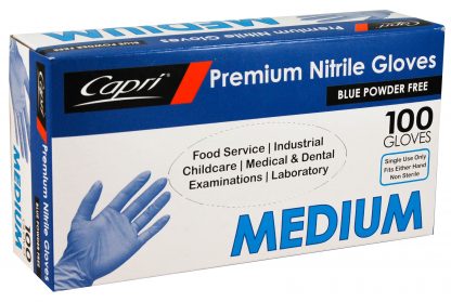 Premium Nitrile Gloves Blue Powder Free Medium