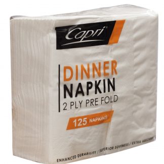 White 2 PLY Dinner Napkins 1/8 Fold