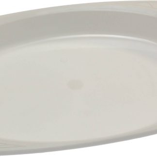 White Plastic Oval Plate 9 x 7"