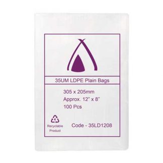 35 Micron LDPE Bags 12" x 8"