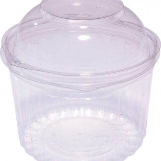 Food Bowl Clear Hinged Dome Lid 16 oz