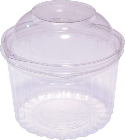Food Bowl Clear Hinged Dome Lid 16 oz