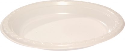9" White Round Plastic PS Plates