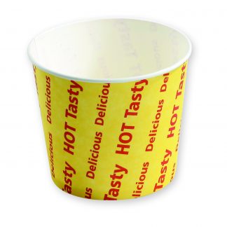 8oz Printed “Tasty Hot Delicious” Chip Paper Cup