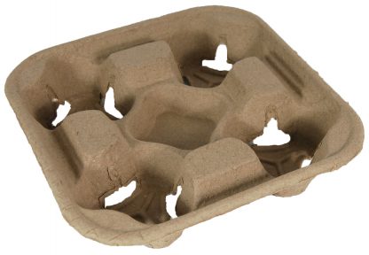 4 Cup Moulded Fibre Carry Trays