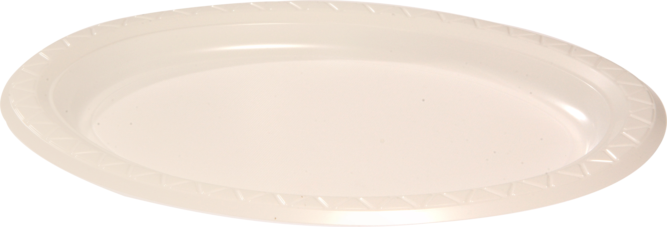 Plastic Plate Oval White 11 x 8.5″