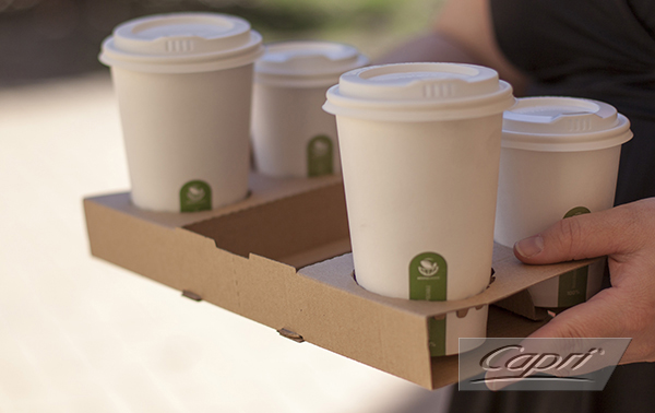 4 Cup Paperboard Carry Tray