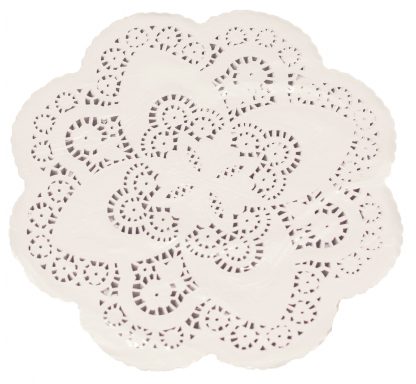 White Lace 12" Round Doyley