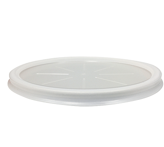 Flat, vented natural plastic Round Container Lids