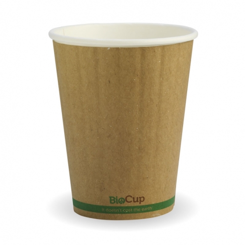 12oz Compostable Double-Wall Hot Drinking Cup Kraft Brown – PERTH MEGAPLAS