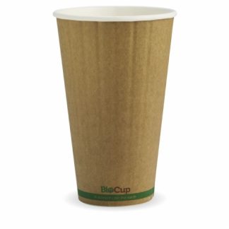 CUP PAPER DRINKING HOT DOUBLE WALL COMPOSTABLE 16OZ KRAFT BROWN