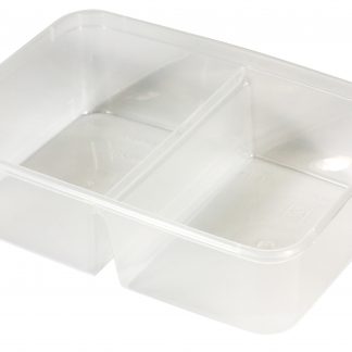 Microwavable Containers Rectangular 650ml 2 Compartment