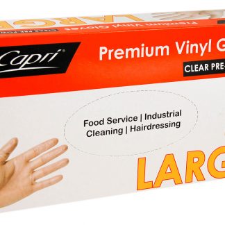 Premium Vinyl Gloves Clear Pre-Powdered Large