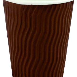 12OZ BROWN DOUBLE WAVE WALL HOT DRINKING PAPER CUP