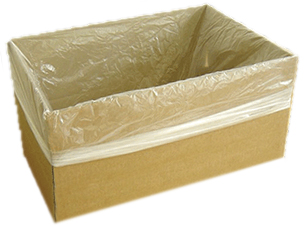 Clear Carton Liners with Welded Gusset - Food Grade - 600 + 400 x 775mm / 15um