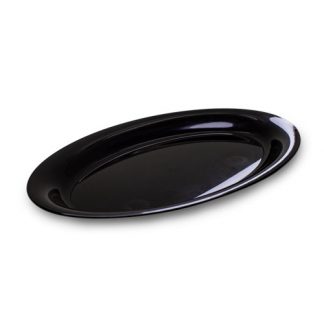 Black Platter Plate Oval 15.5 x 11"