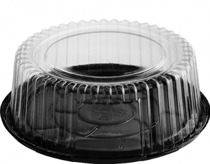 Medium Cake Containers Black Base + Clear Lid