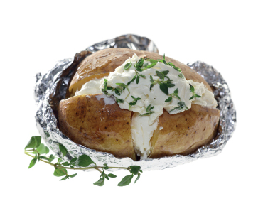Baked Potato wrapped in foil sheet