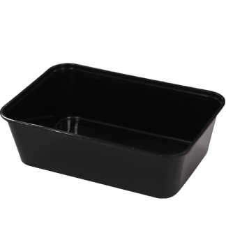 Microwavable Containers Rectangular 1000ml Black
