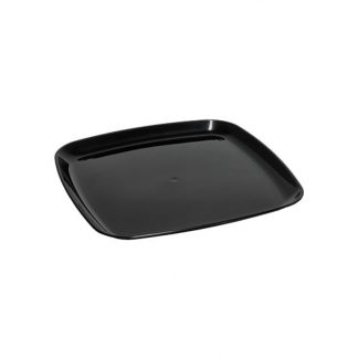 Plastic Platter Plate Square Black 30.5 x 30.5cm