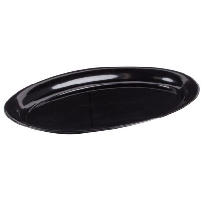 Black Plastic Oval Platter Plate 18 x 14"