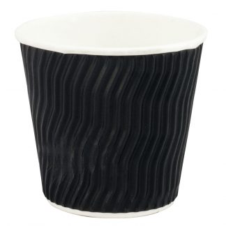 8OZ SQUAT BLACK DOUBLE WAVE WALL HOT DRINKING PAPER CUP