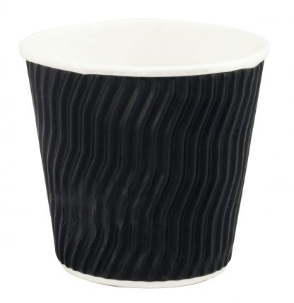 8OZ SQUAT BLACK DOUBLE WAVE WALL HOT DRINKING PAPER CUP