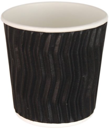 4OZ BLACK DOUBLE WAVE WALL HOT DRINKING PAPER CUP