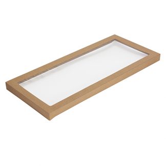 Extra Large Kraft Lid with PET Window To Suit Tray #3