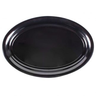 Plastic Platter Plate Oval Black 48 x 36cm