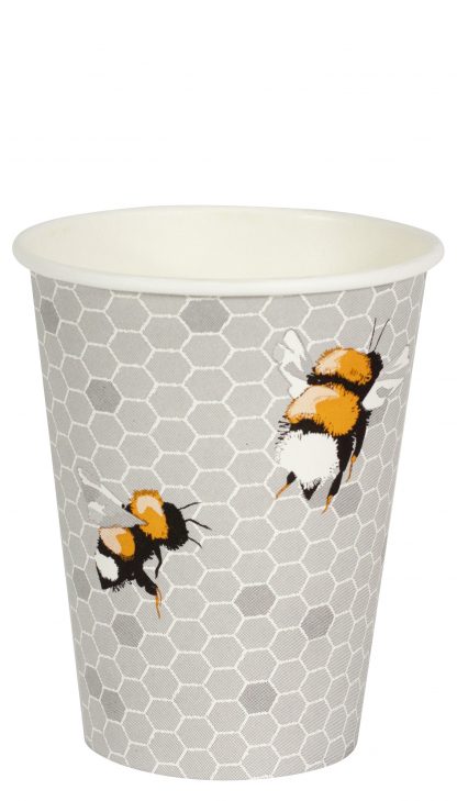 12oz Compostable Single-Wall Hot Drinking Cup Bees
