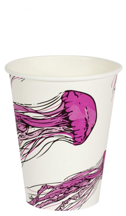 12oz Compostable Single-Wall Hot Drinking Cup Jellyfish