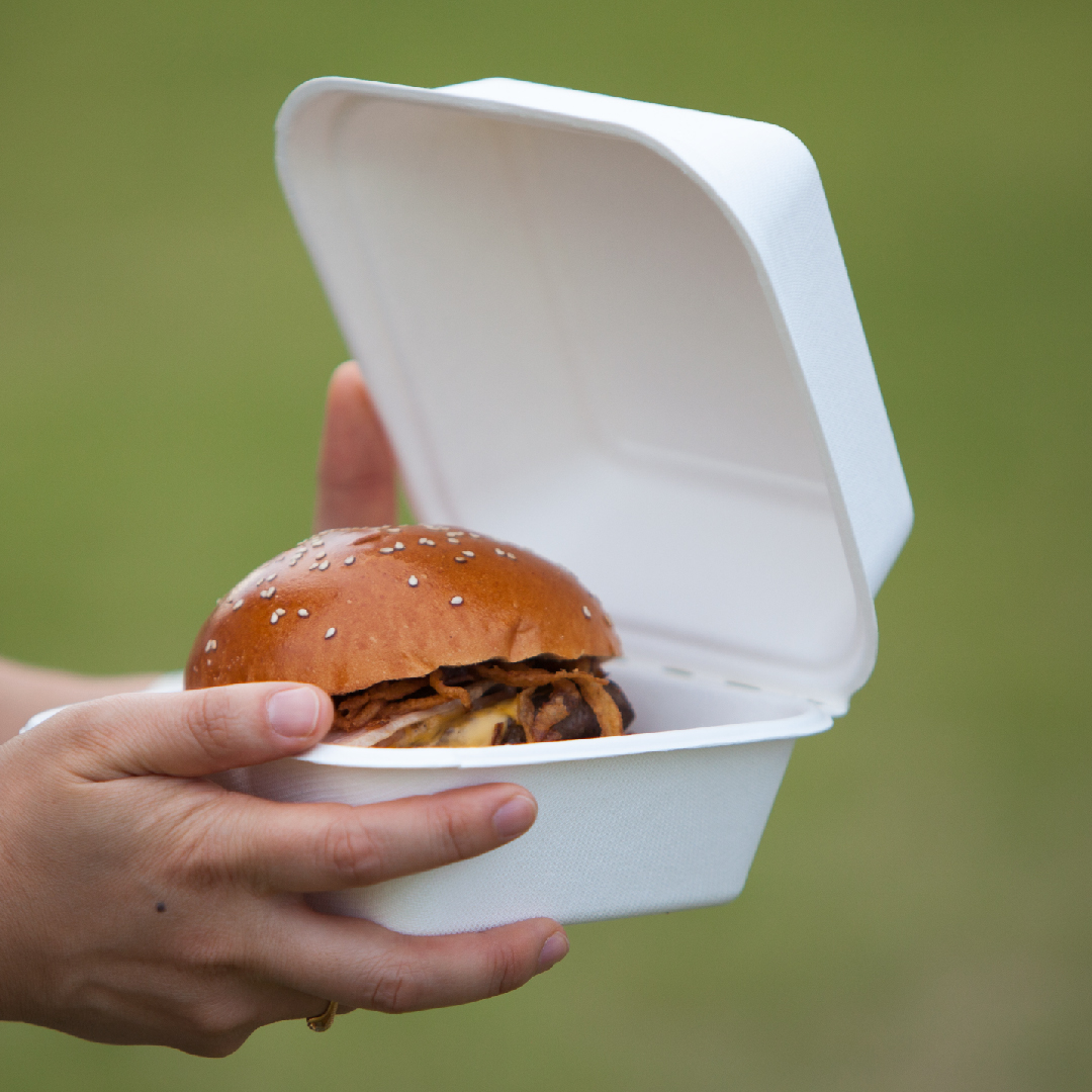 Burger in Extra Large Foam Clam Burger Container