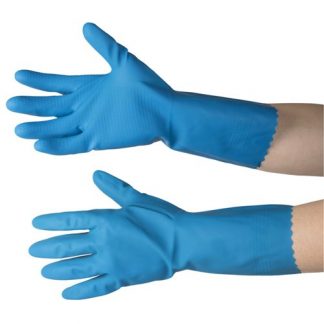 Pair of XXL BLUE Silver Lined Rubber Gloves
