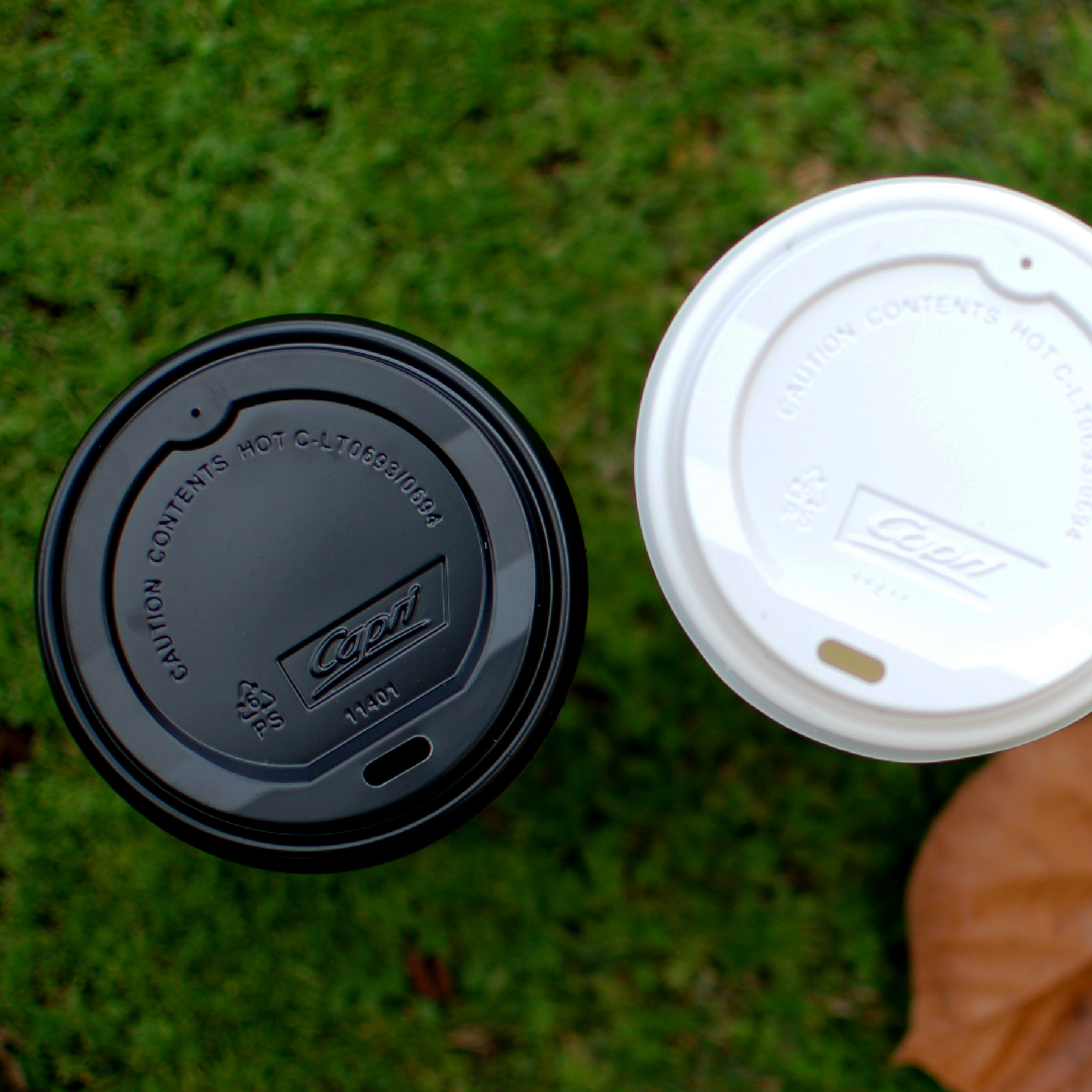 Black & White Hot Drinking Cup Lids