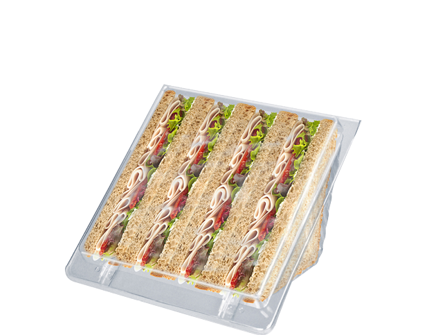 Ham Sandwich in 4 Quarter Sandwich Wedge Container