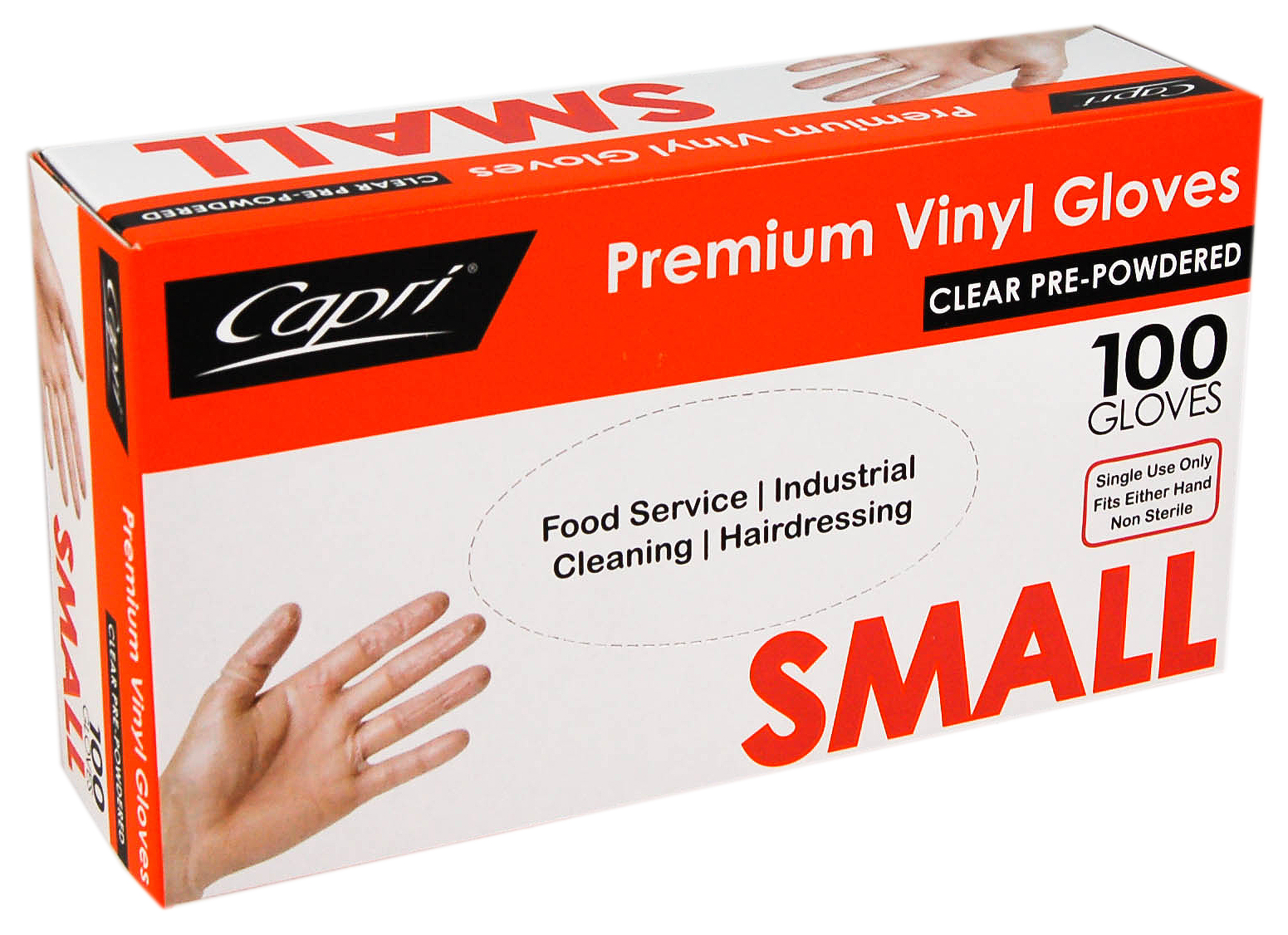 Vinyl Gloves Clear Pre-Powdered Small