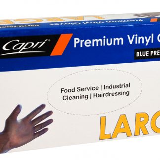 Premium Vinyl Gloves Blue Pre-Powdered Large