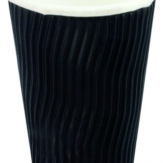 16OZ BLACK DOUBLE WAVE WALL HOT DRINKING PAPER CUP