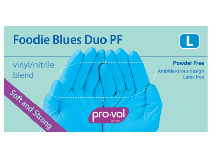 Box of Blue Powder-Free vinyl/nitrile blend gloves