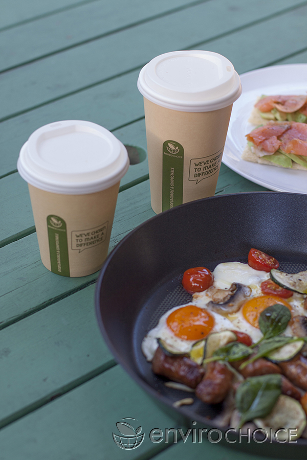 Single Walled Biodegradable & Compostable Cups at breakfast