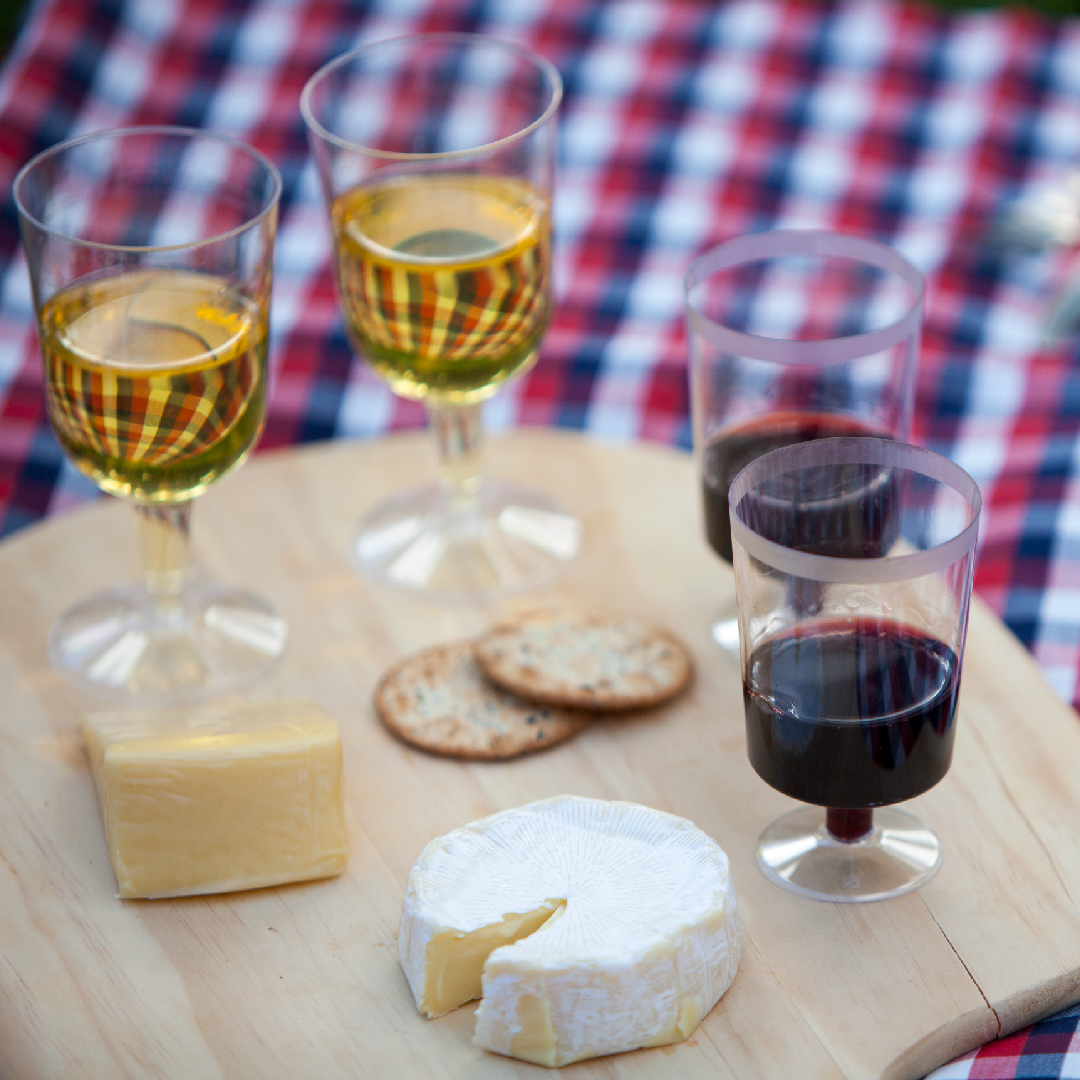 Cheese, Crackers and Disposable Wine Glasses