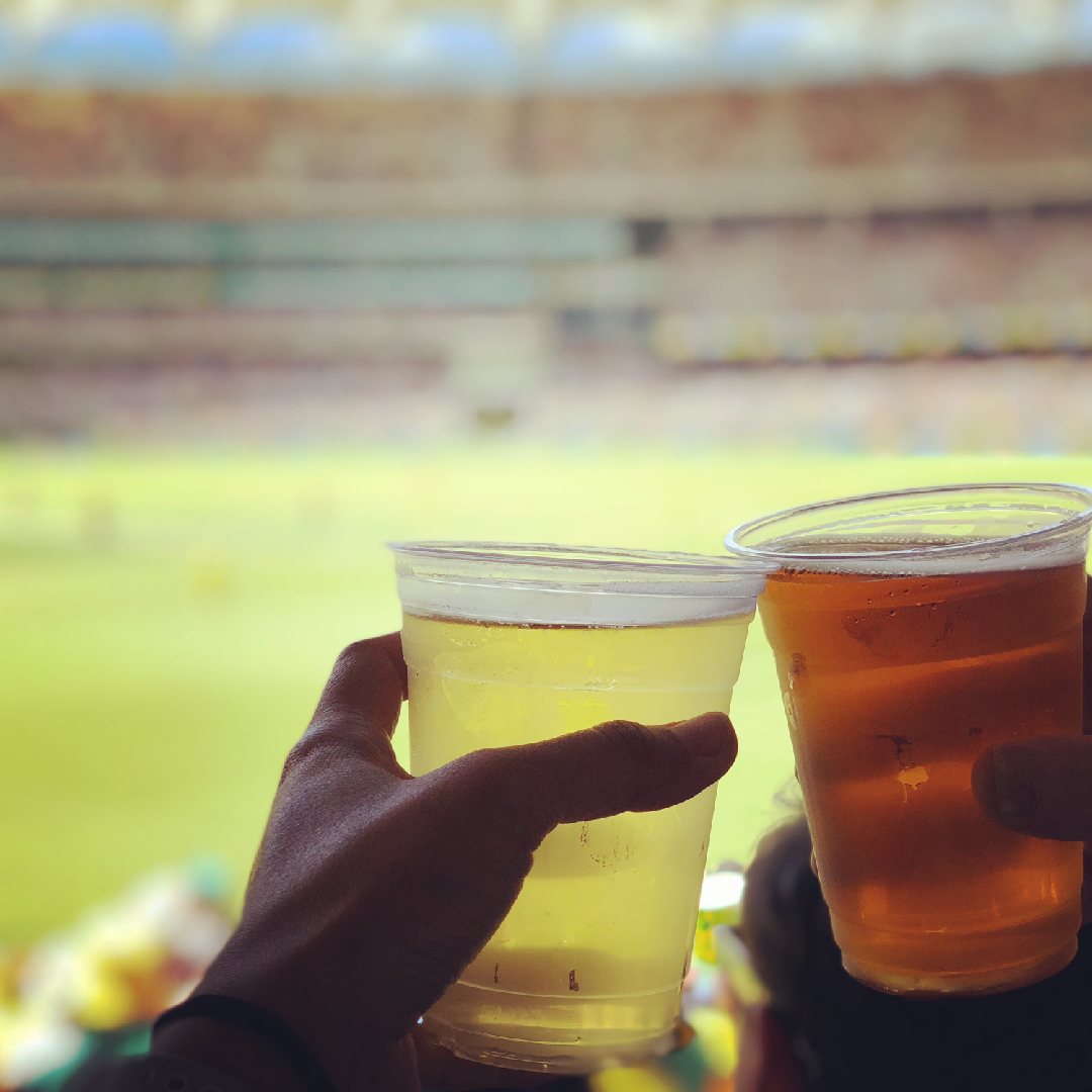 425ml RPET cups serving beer and cider at the Optus Stadium