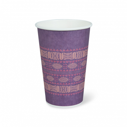 16oz SINGLE WALL HOT CUP COFFEE ORIGINS™ Uganda Front view