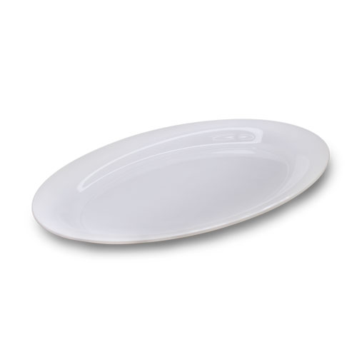 Plastic Platter Plate Oval White 39.5 x 28cm